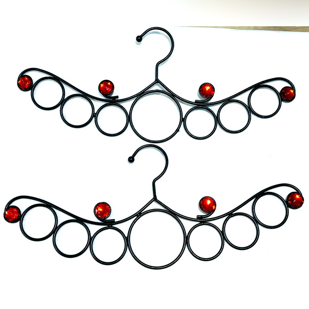 Pair of Metal and Rhinestone Scarf / Accessory Holders